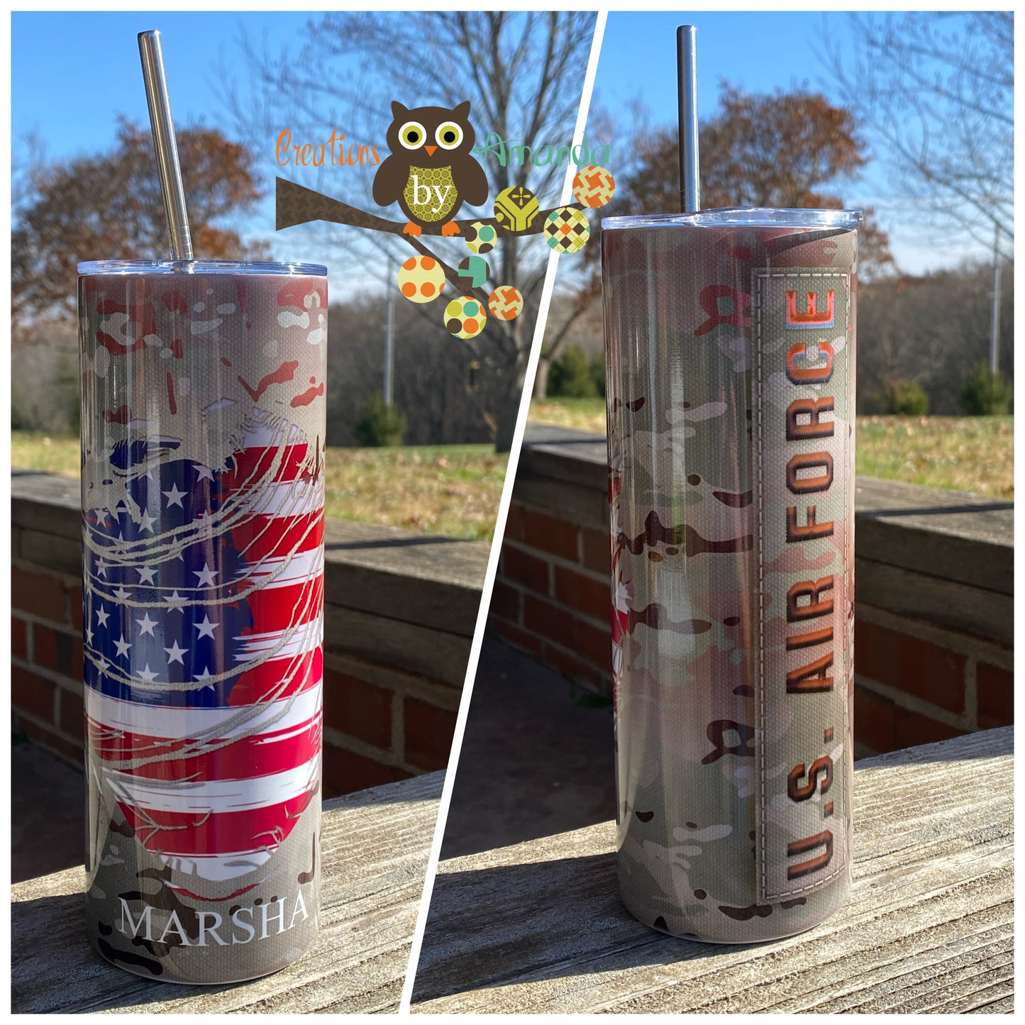 U.S. Air Force (Camo, American Flag) Tumbler