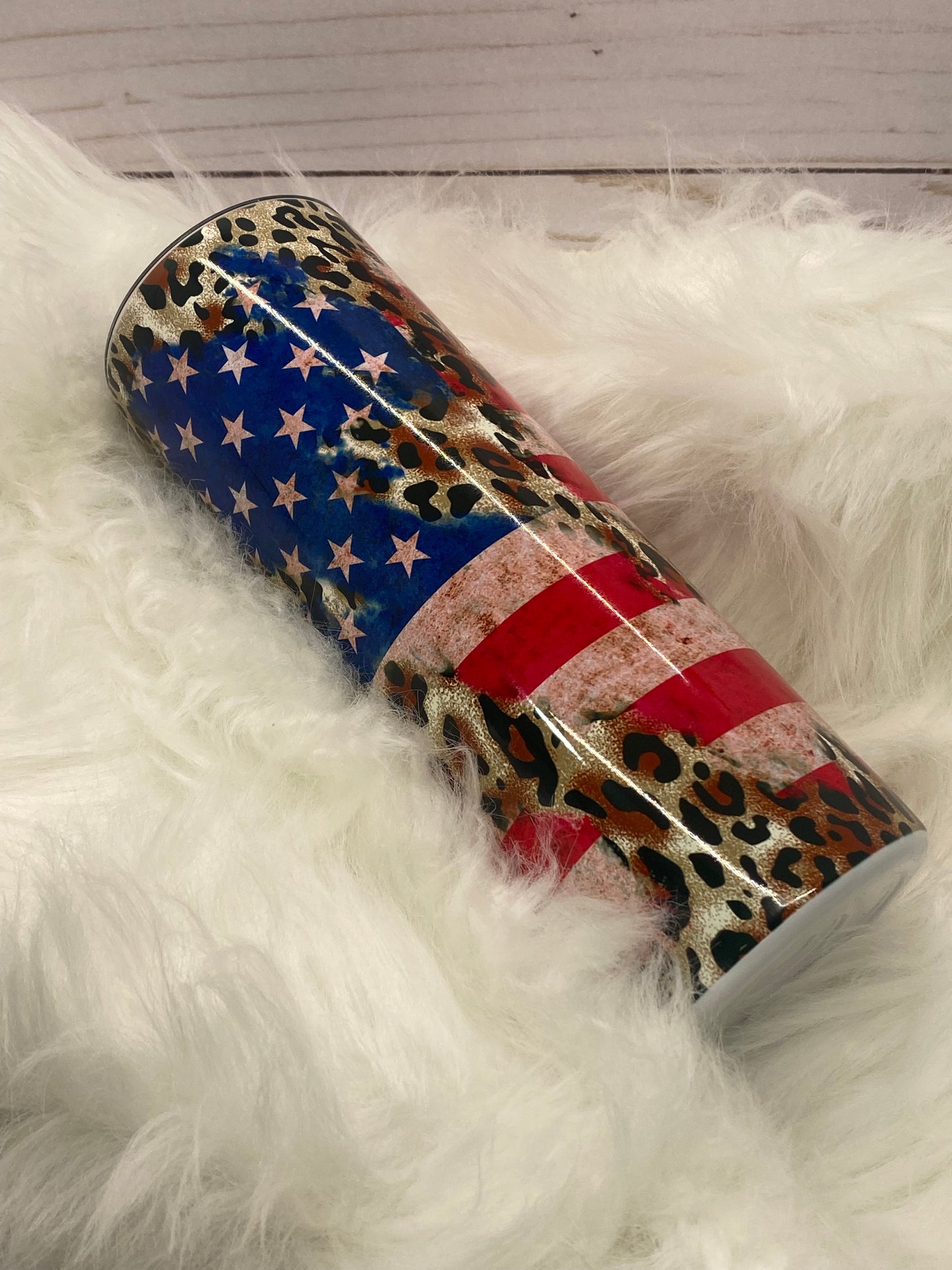 American Flag/Leopard Tumbler
