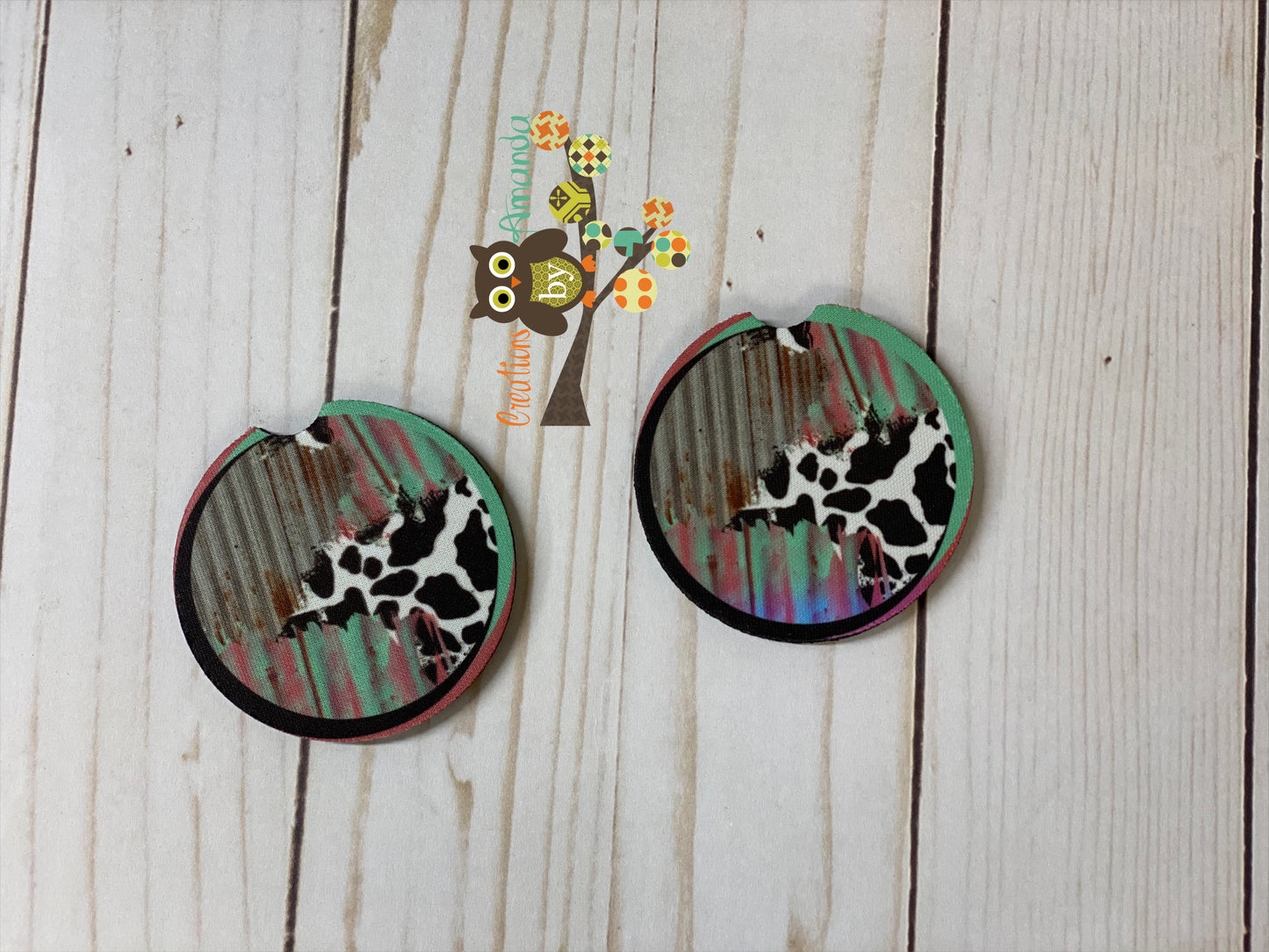 Animal Print Glitter Stroke Car Coaster