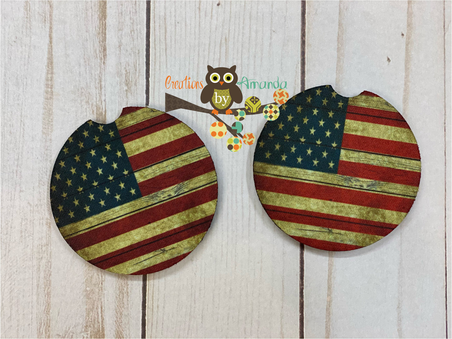 American Flag Car Coasters