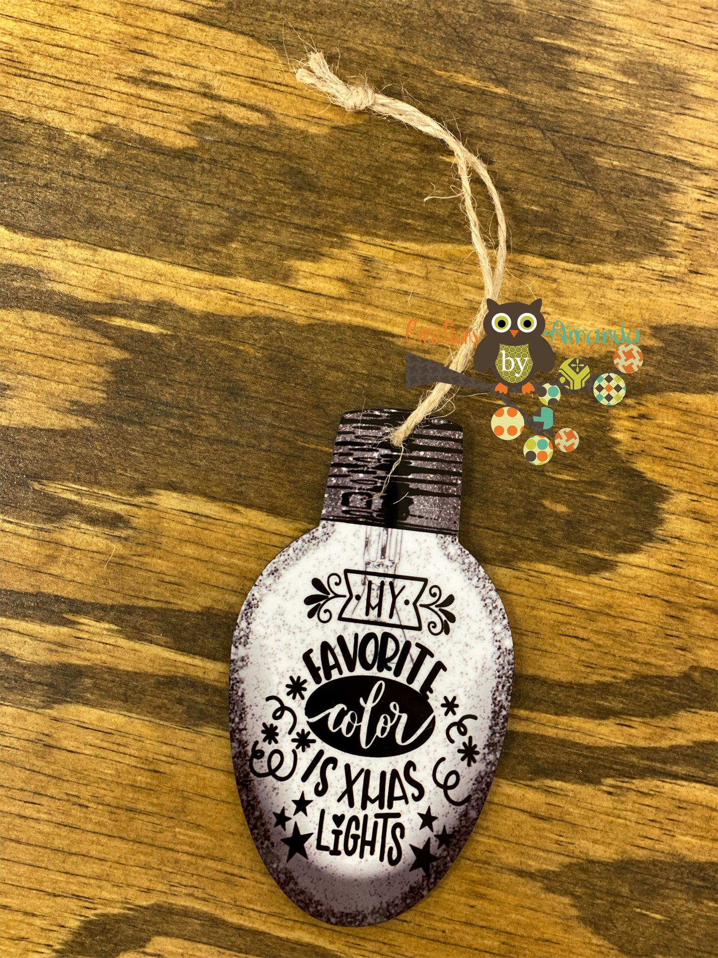 My Favorite Color is Christmas Lights (White) Christmas Light Ornament