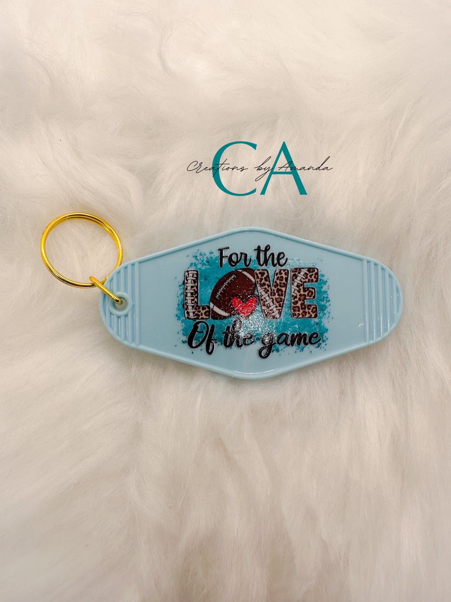 Motel Keychain - For the Love of the Game, Football (Sky Blue)