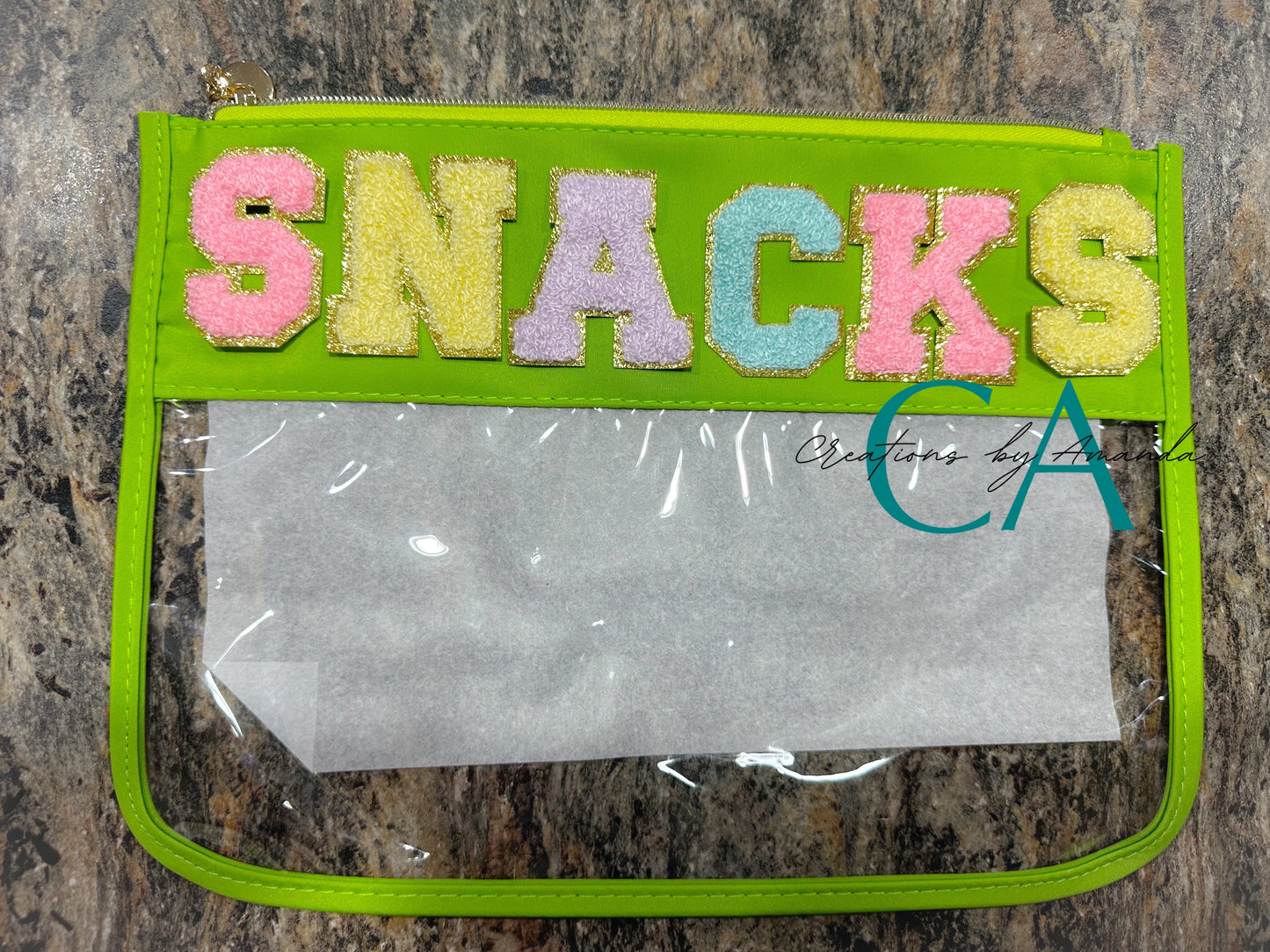 Snacks (Green) Makeup Bag