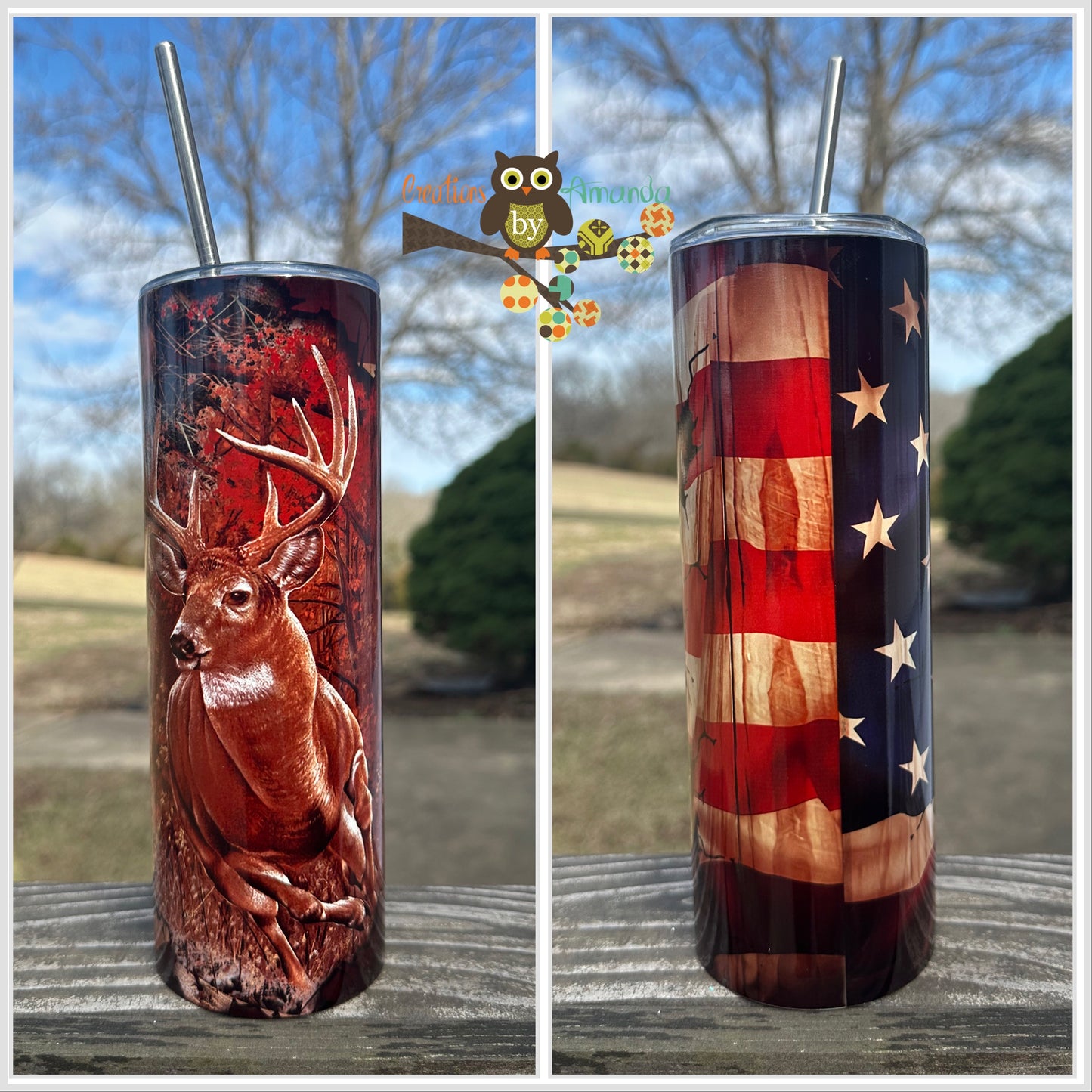 Deer (American Flag #2) Tumbler