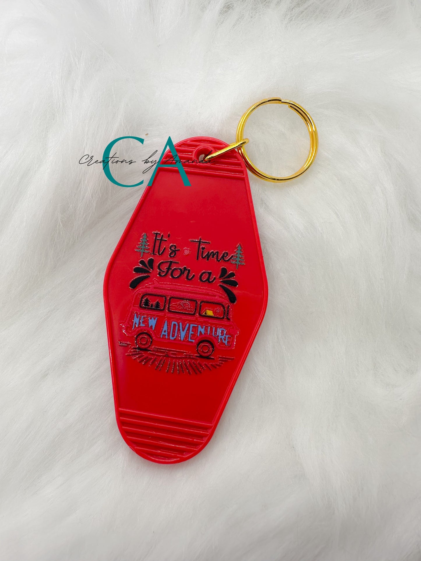 Motel Keychain - It's Time For A New Adventure (Red)