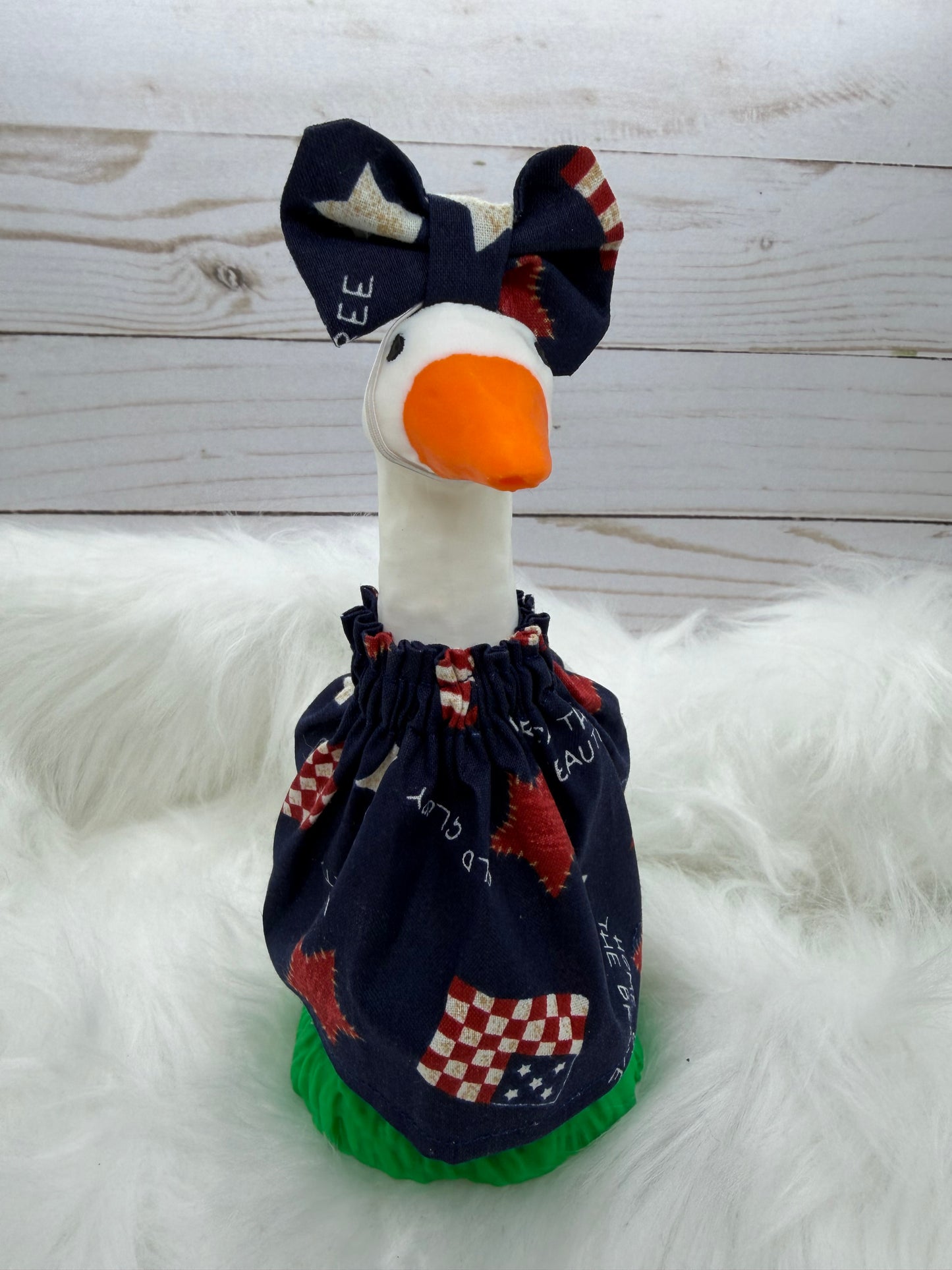 Desk Goose Outfit - 4th of July (Stars/Old Glory, Blue Background)