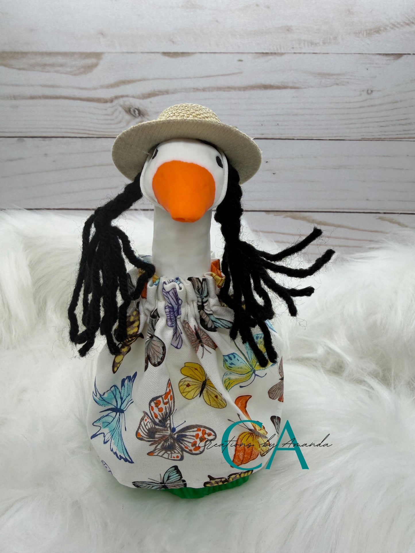 Desk Goose Outfit - Butterflies (White Background)