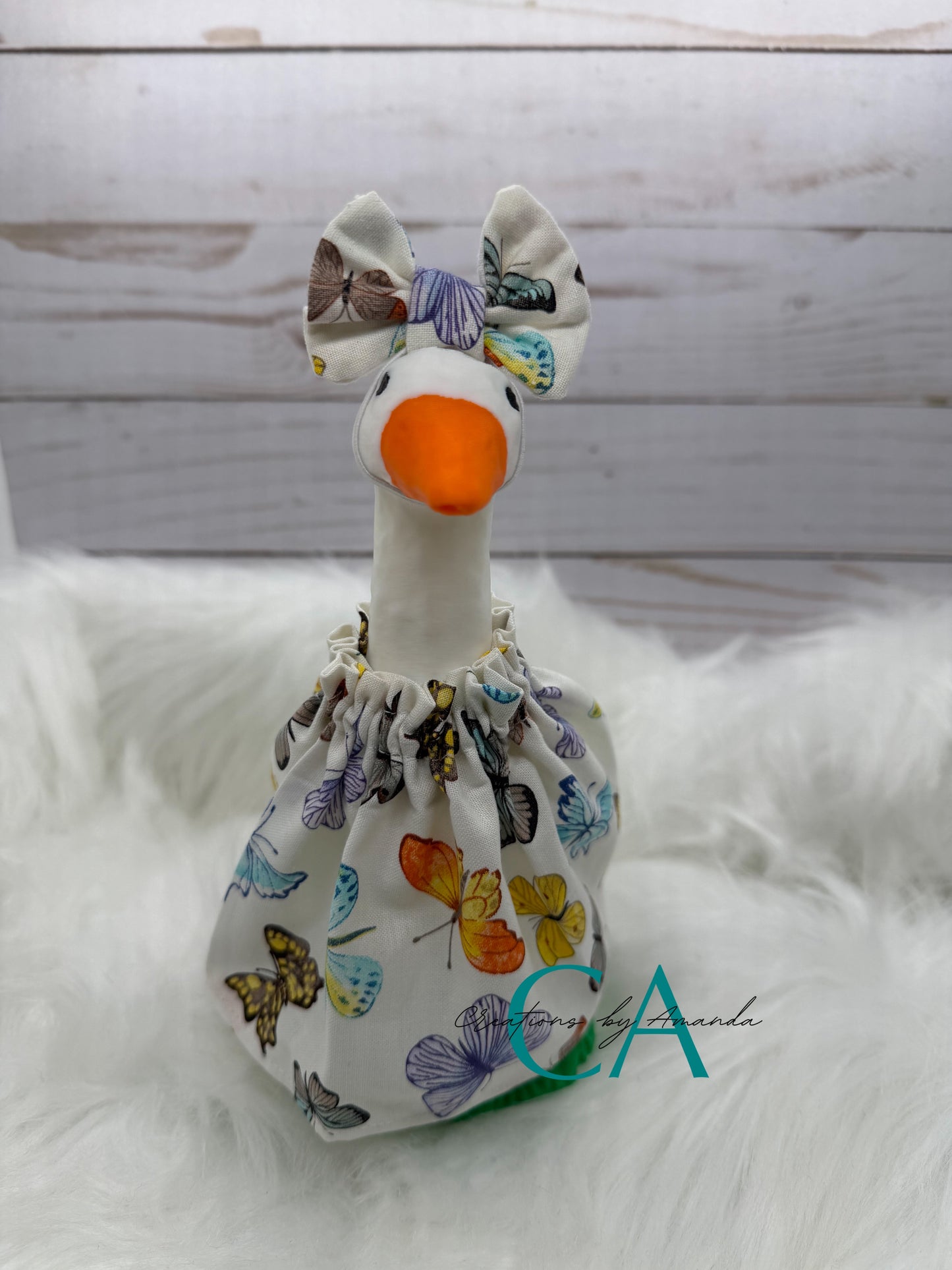 Desk Goose Outfit - Butterflies (White Background)