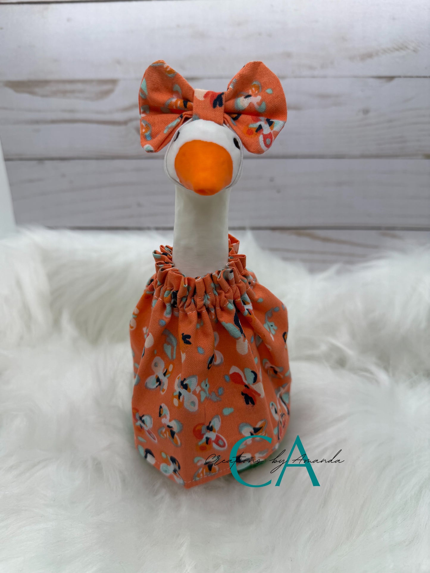 Desk Goose Outfit - Butterflies (Orange)