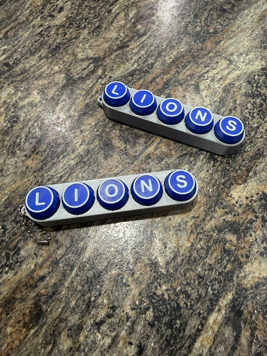 3D Printed Lions Keyboard Fidget Clicker Keychain