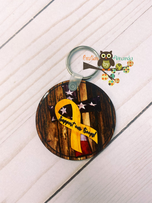 Support Our Troops Keychain