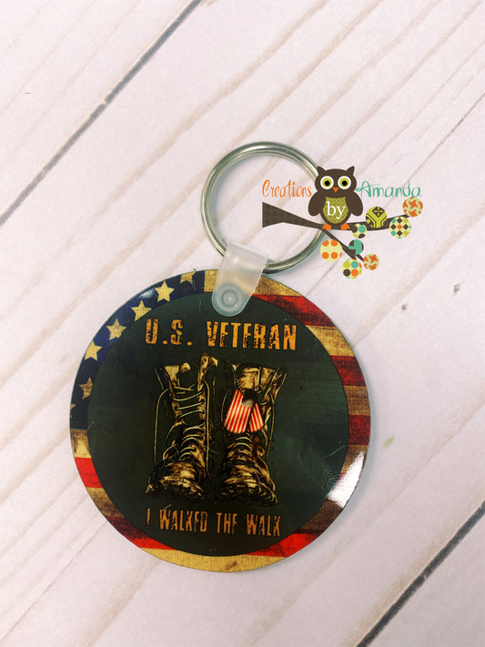 US Veteran - I Walked The Walk Keychain