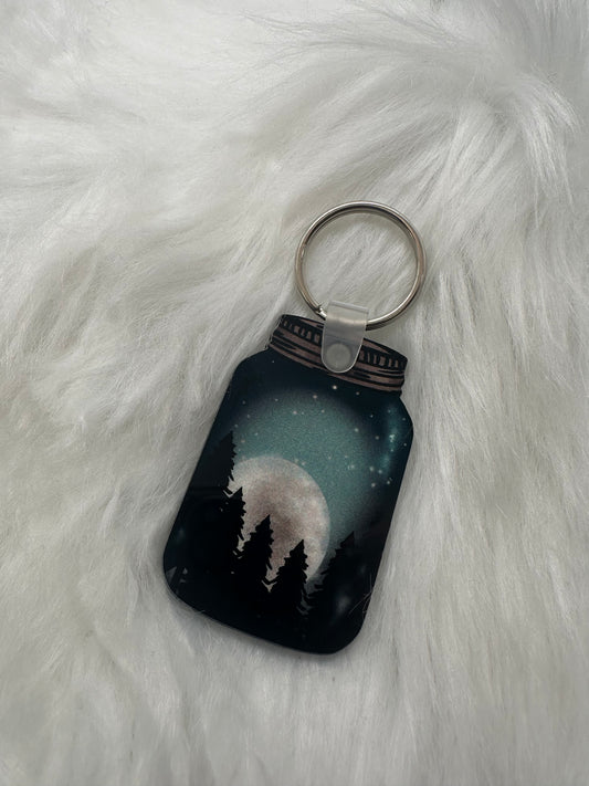 Trees and Moon Keychain