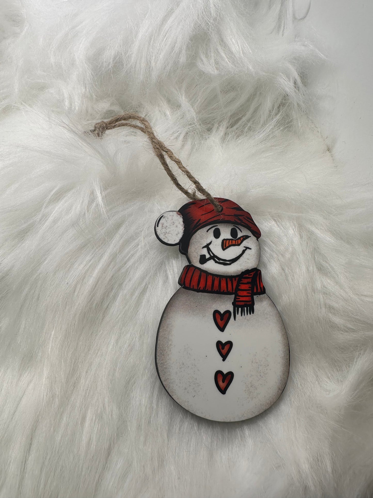 Snowman (Red) Ornament