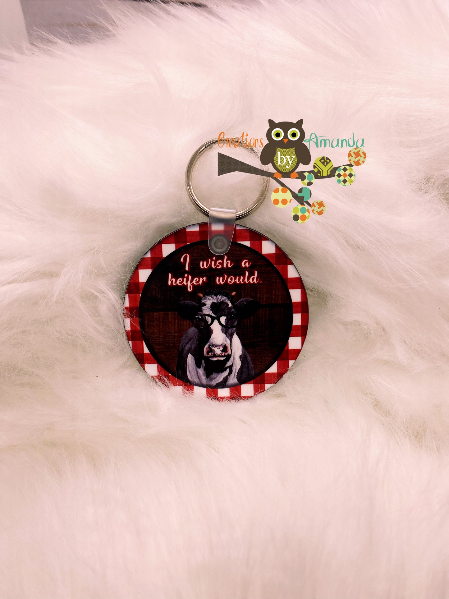 I Wish a Heifer Would Keychain