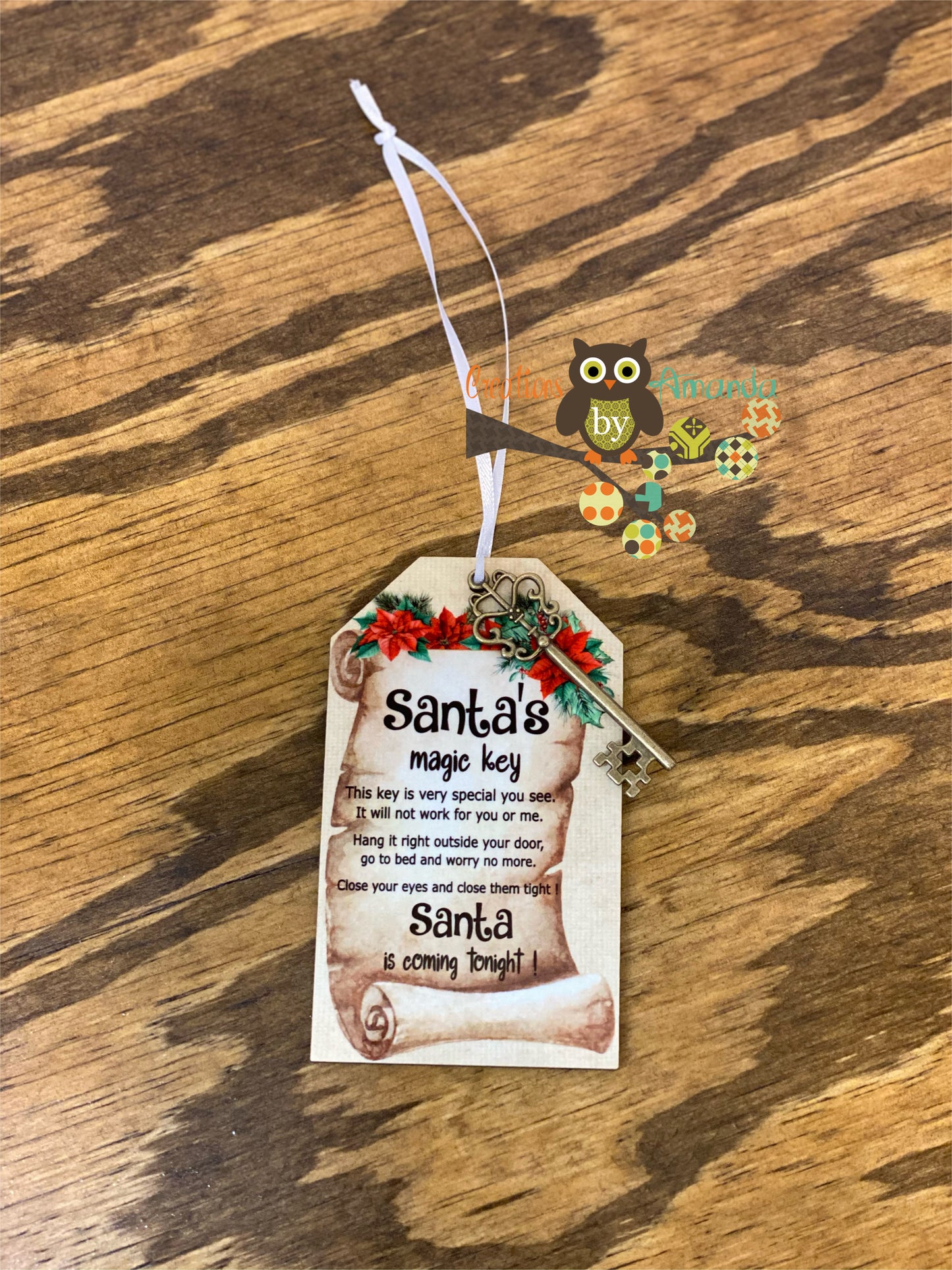 Santa Key - Scroll Tag Ornament