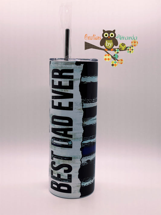 Best Dad Ever Police Flag Tumbler