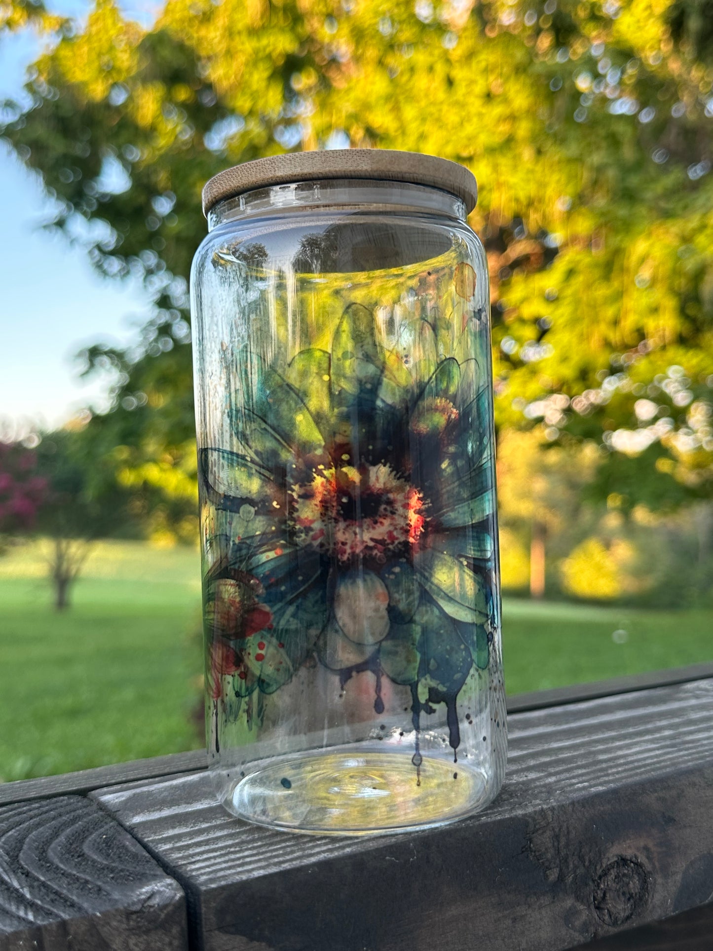 Daisy Glass Jar