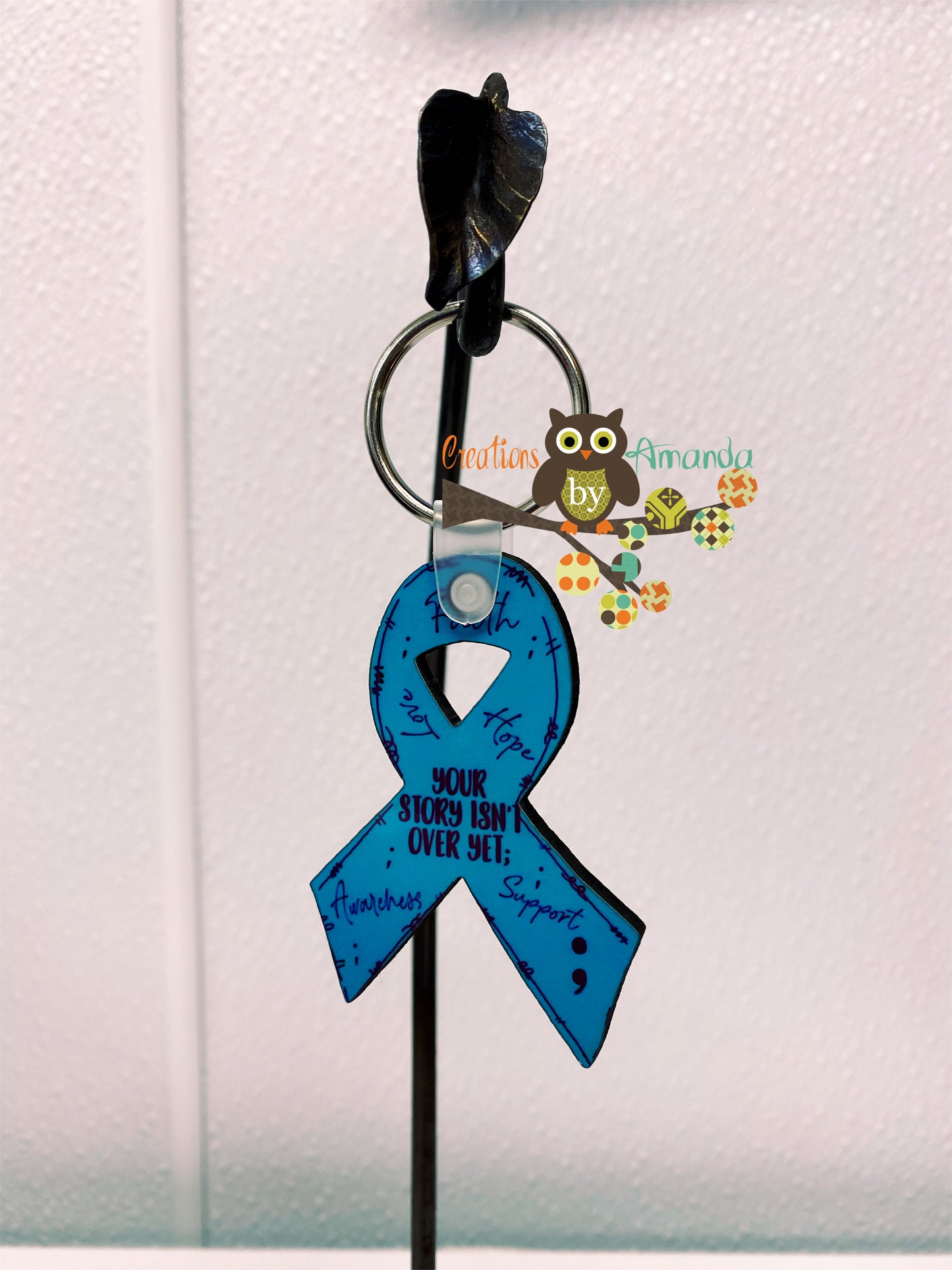Suicide Awareness Ribbon Keychain