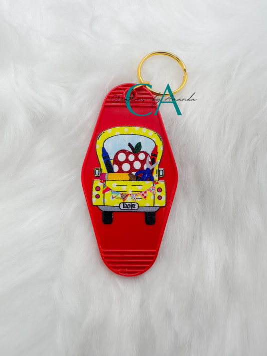 Motel Keychain - Bus (Red)
