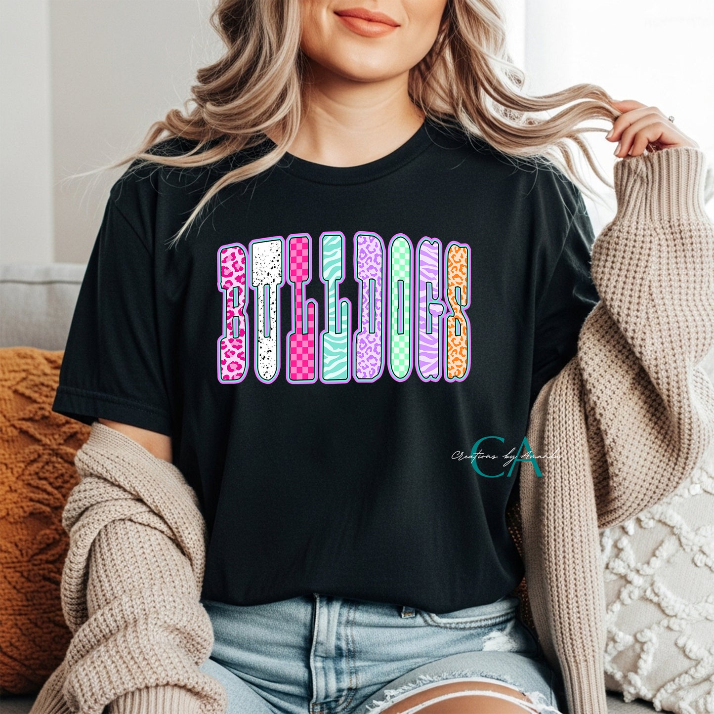 Bulldogs (Neon Checkerboard/Leopard/Zebra) Apparel Pre-Order