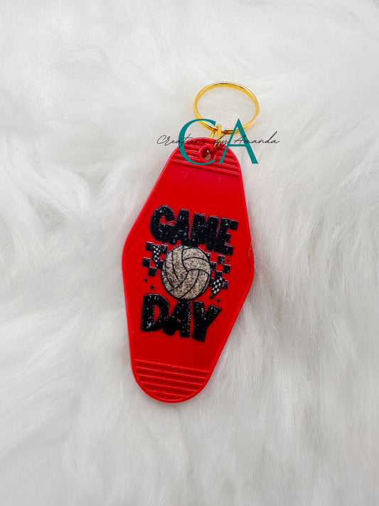Motel Keychain - Game Day, Volleyball (Red)