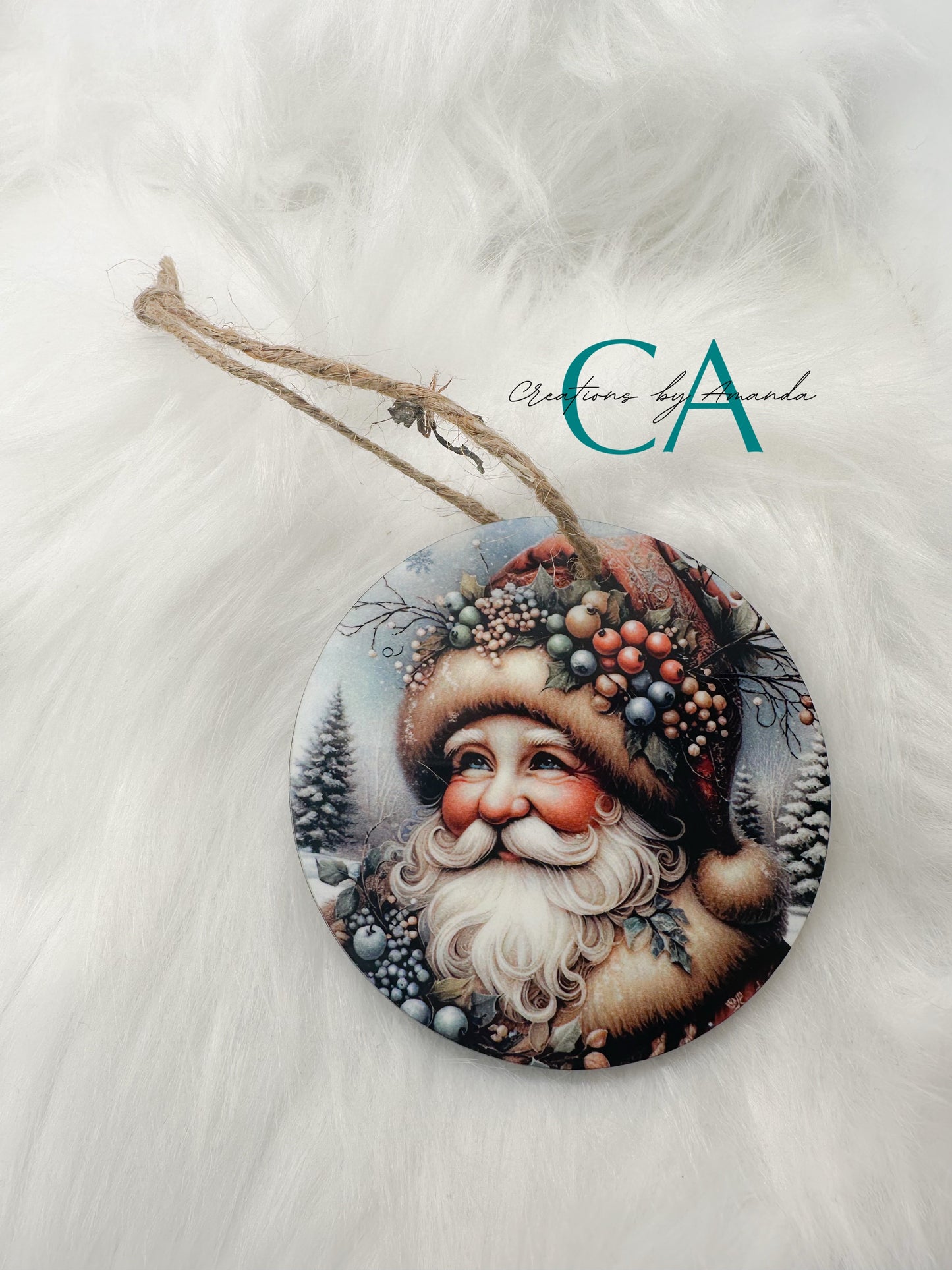 Santa Circle Ornament