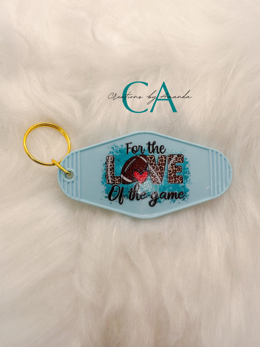 Motel Keychain - For the Love of the Game, Football (Sky Blue)
