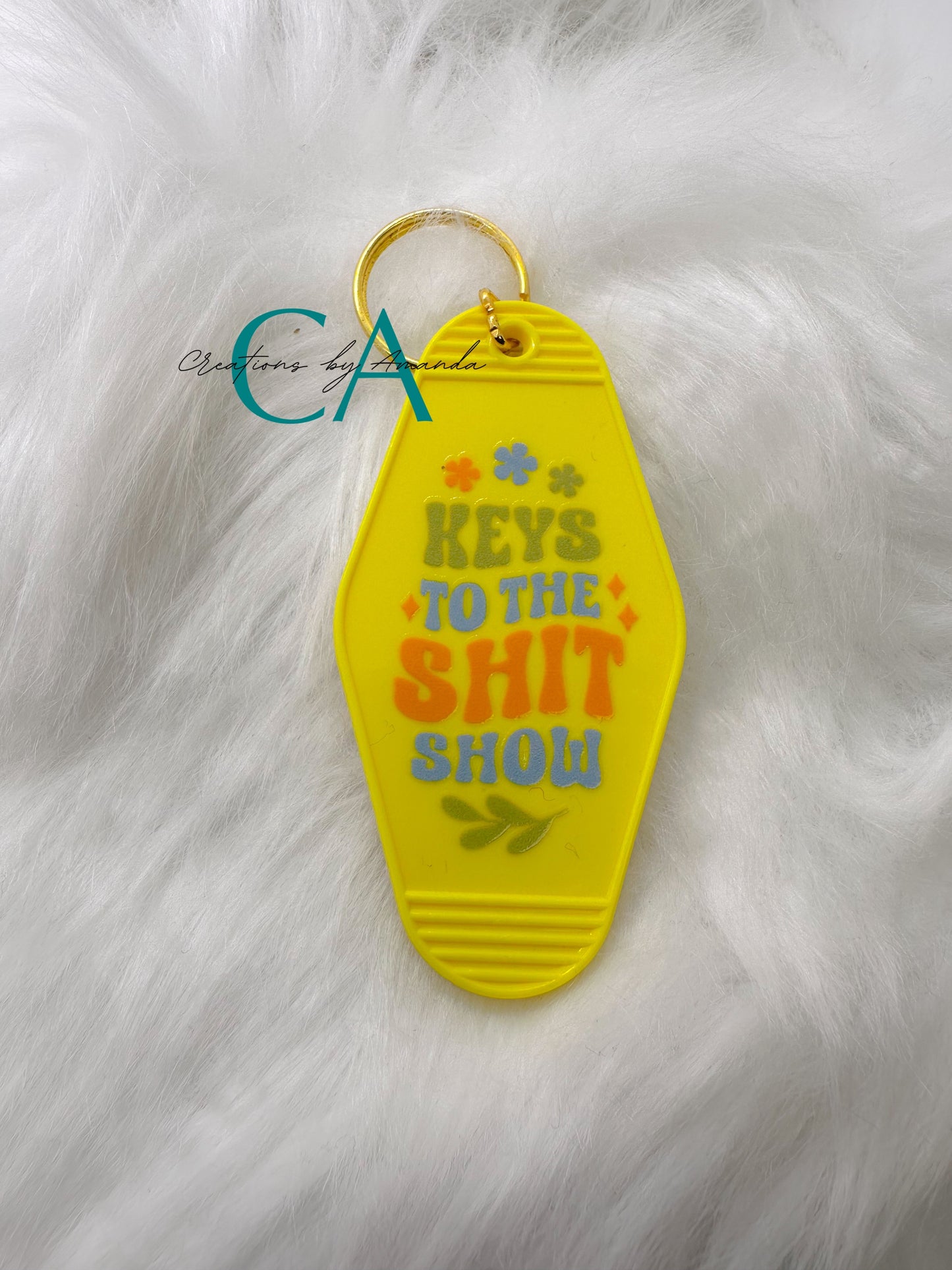 Motel Keychain - Keys To The Shit Show (Yellow)